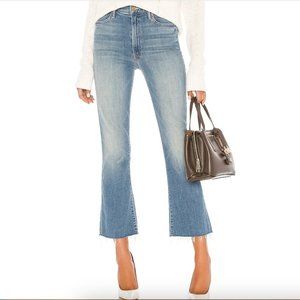 MOTHER The Hustler Fray Ankle Bootcut Jeans - 26 - Shaken Not Stirred